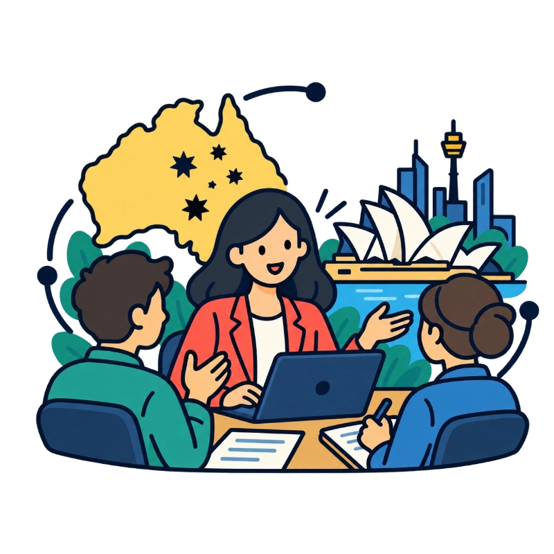 Mujer participando en una reunión profesional en inglés