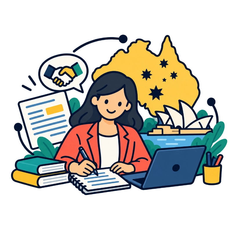 Mujer escribiendo un correo profesional en inglés