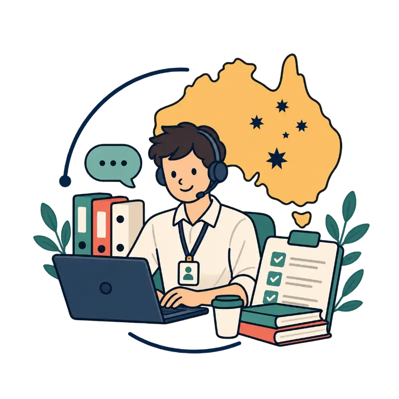 Trabajo oficina estudiantes Australia