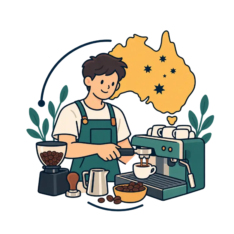 Ajustar molinillo barista Australia