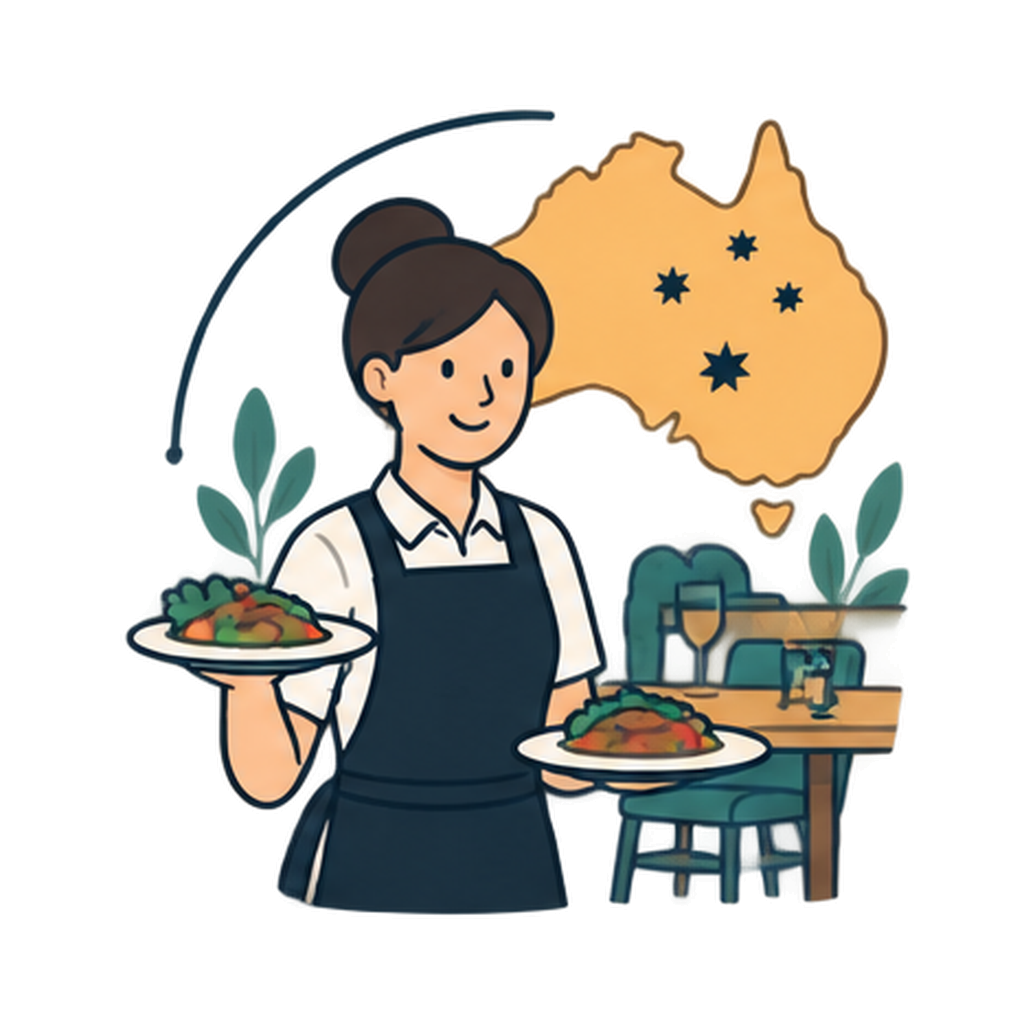 Food runner trabajando en restaurante en Australia