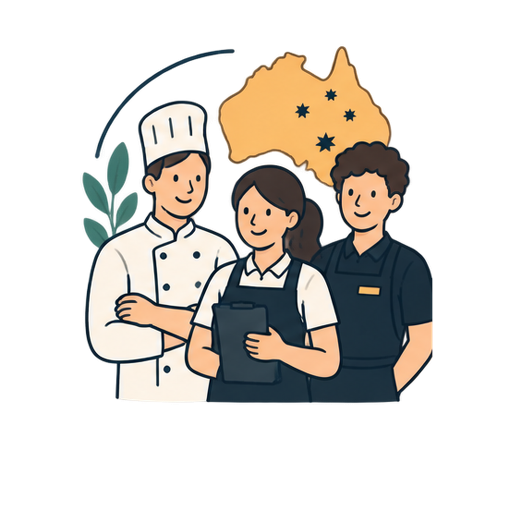 Trabajo en equipo y turnos de hostelería en Australia