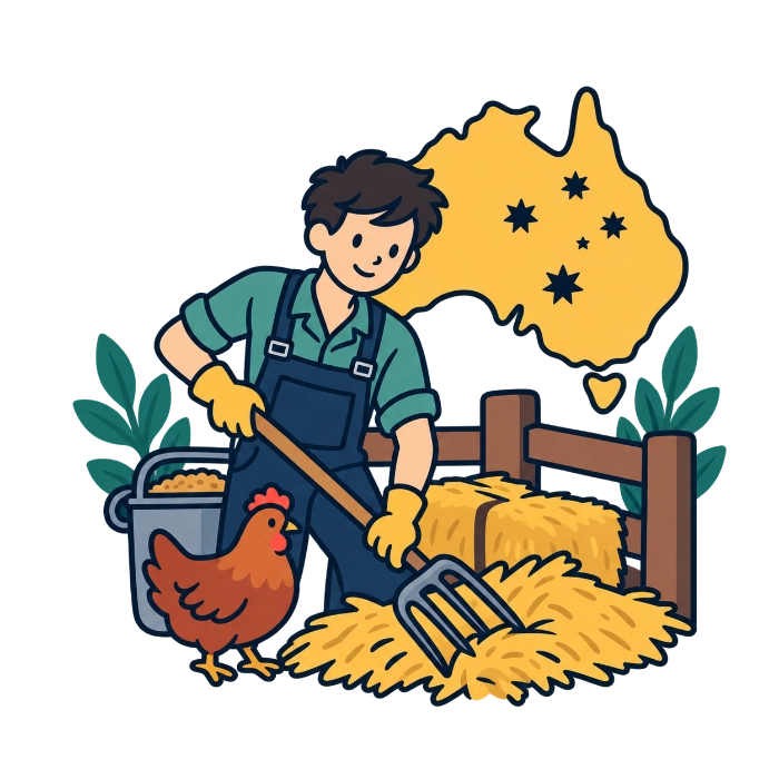 Farm hand trabajando en Australia