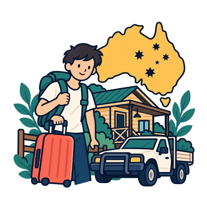 Alojamiento y transporte para farm work en Australia